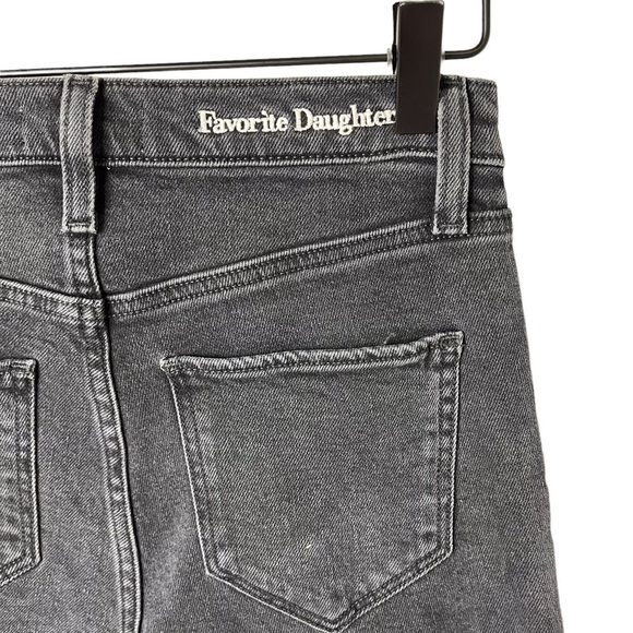 Favorite Daughter The Evelyn High Rise Straight Jeans Black Size 24 Stirrup - Picture 7 of 9